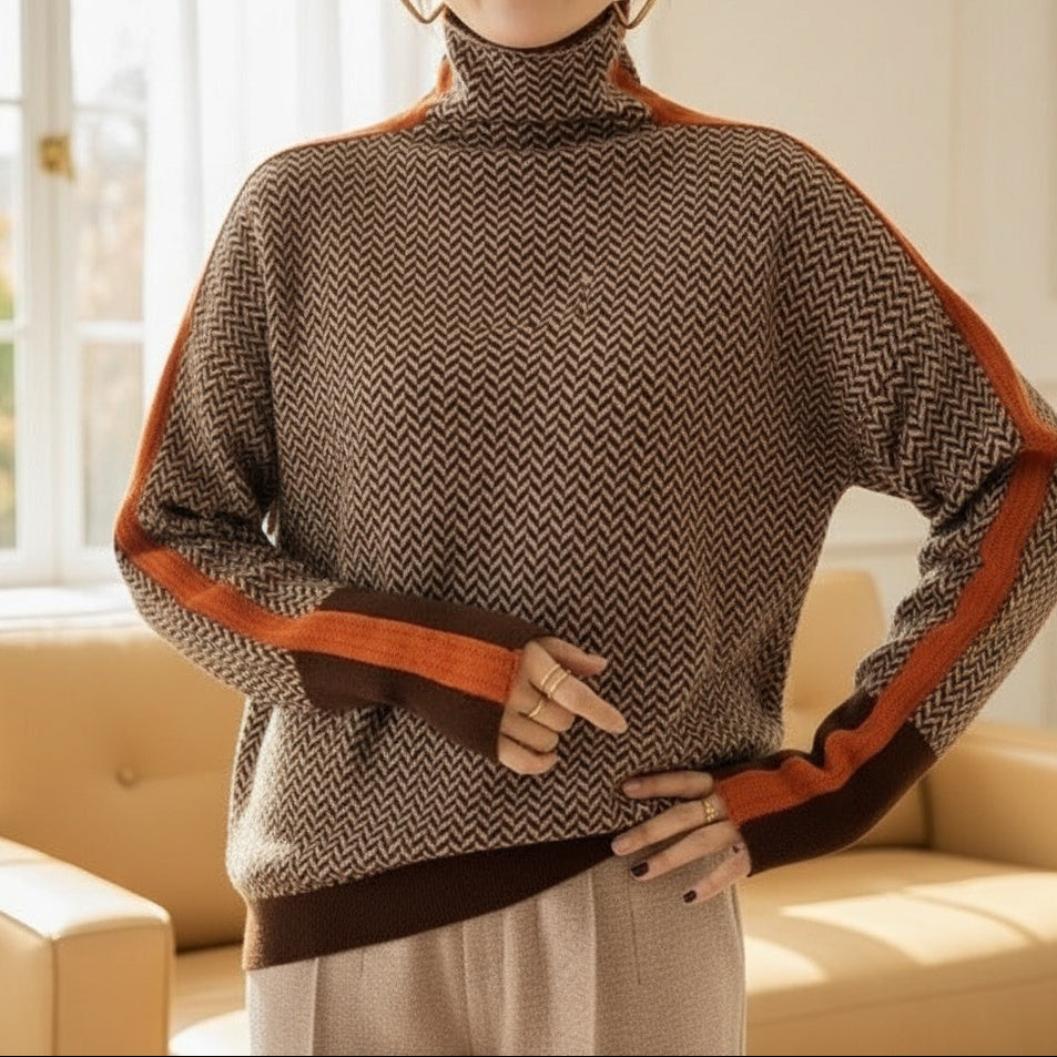 Bérénice | Pull Col Roulé Graphique