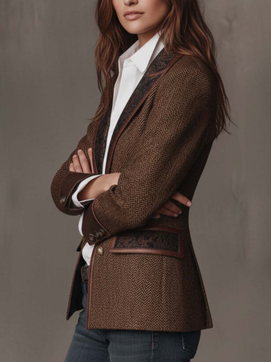 Theodora | Blazer à Empiècement Chevrons