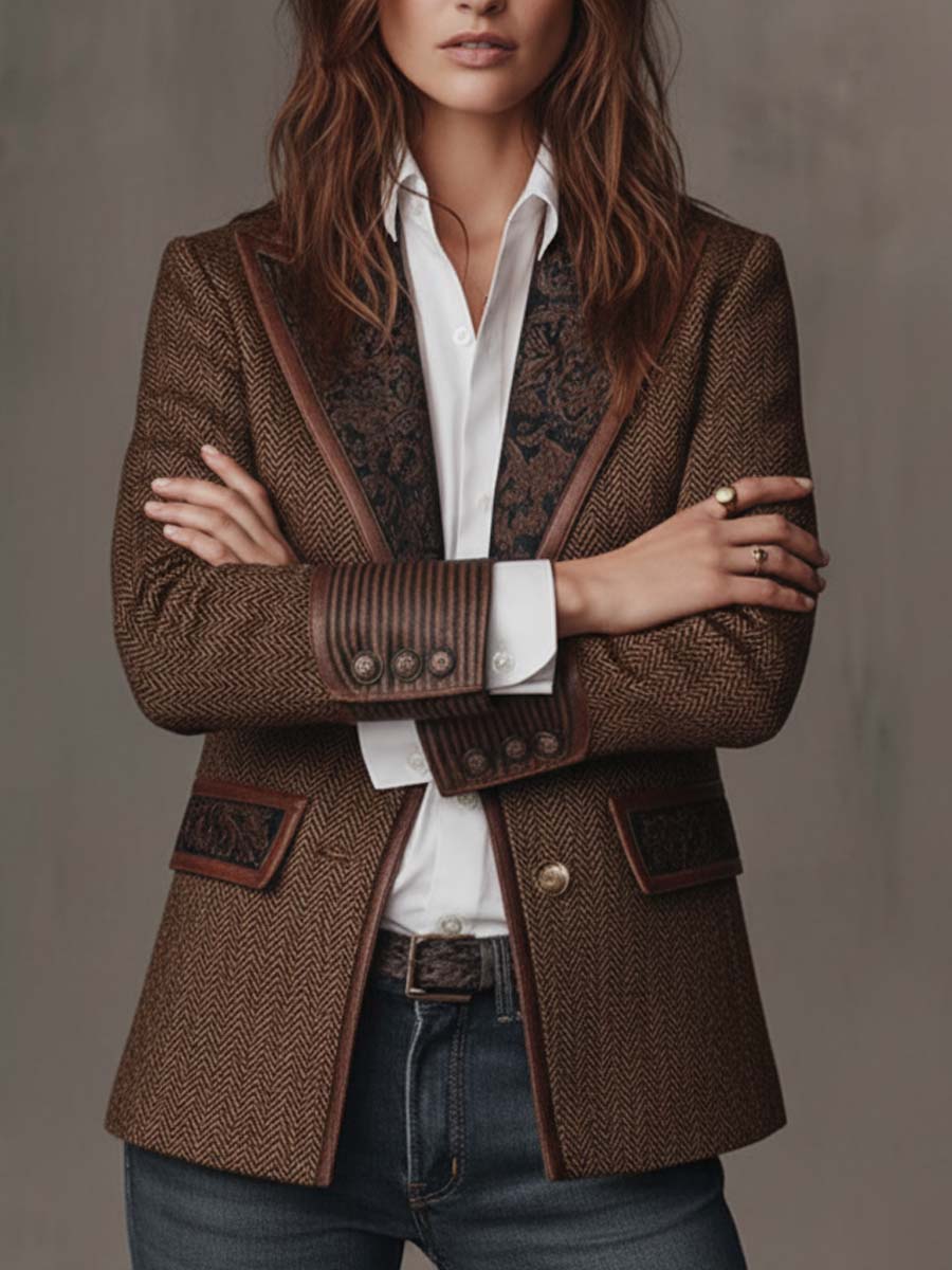 Theodora | Blazer à Empiècement Chevrons