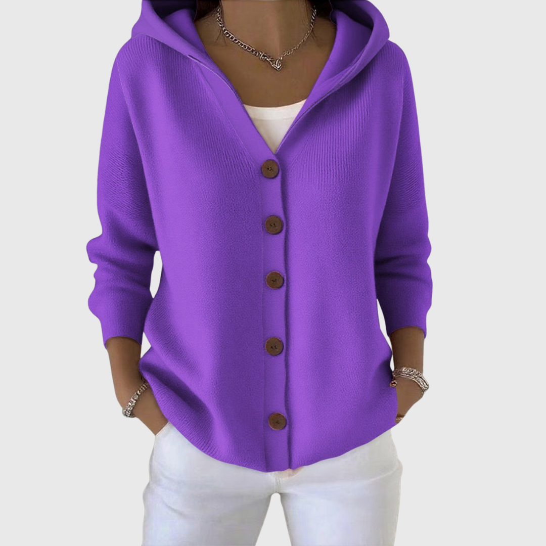 Ophélie | Cardigan Capuche Décontracté