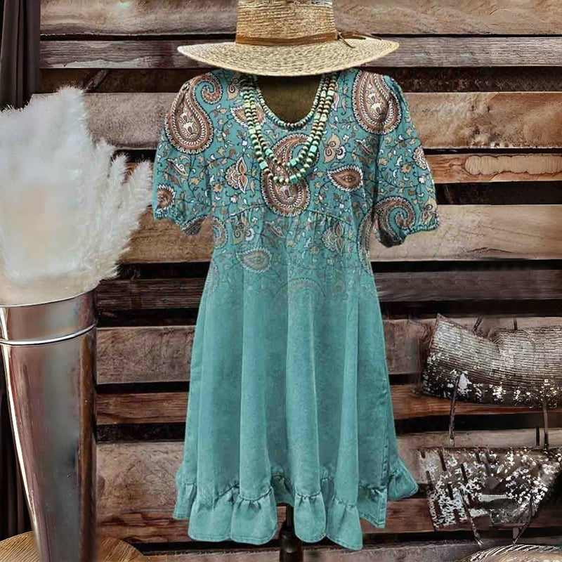Robe À Imprimé Ethnique Vintage