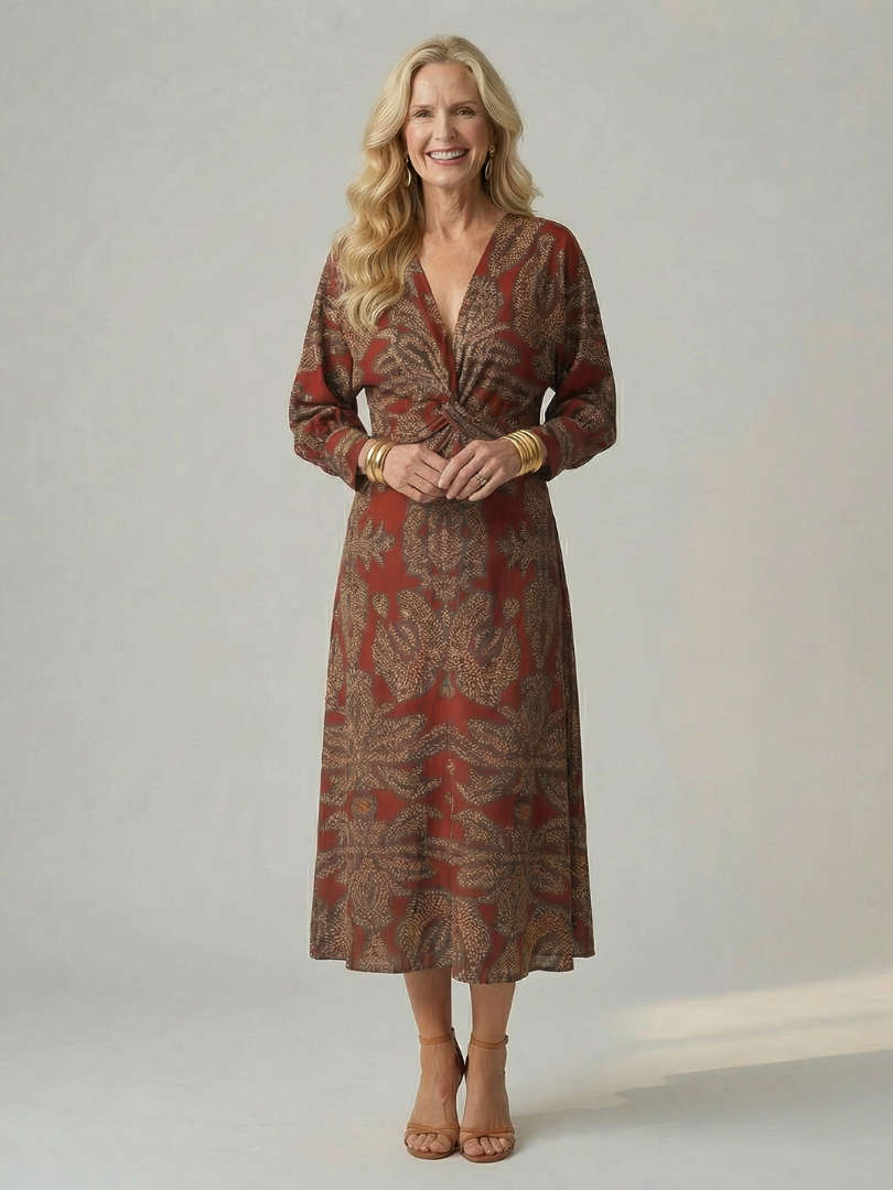 DELACROIX | Robe Midi Wrap Naturelle Lune