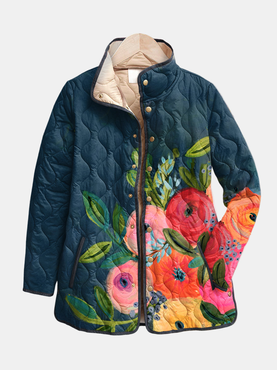Maison Bellier | Veste Matelassée Fleurs Peintes Camille