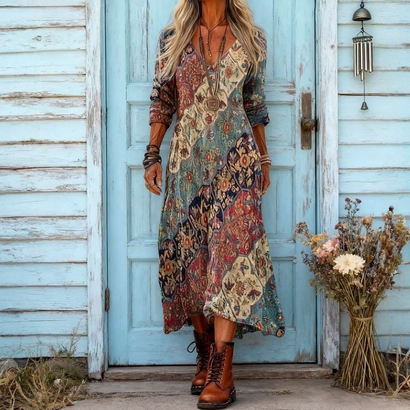 Robe À Imprimé Ethnique Vintage