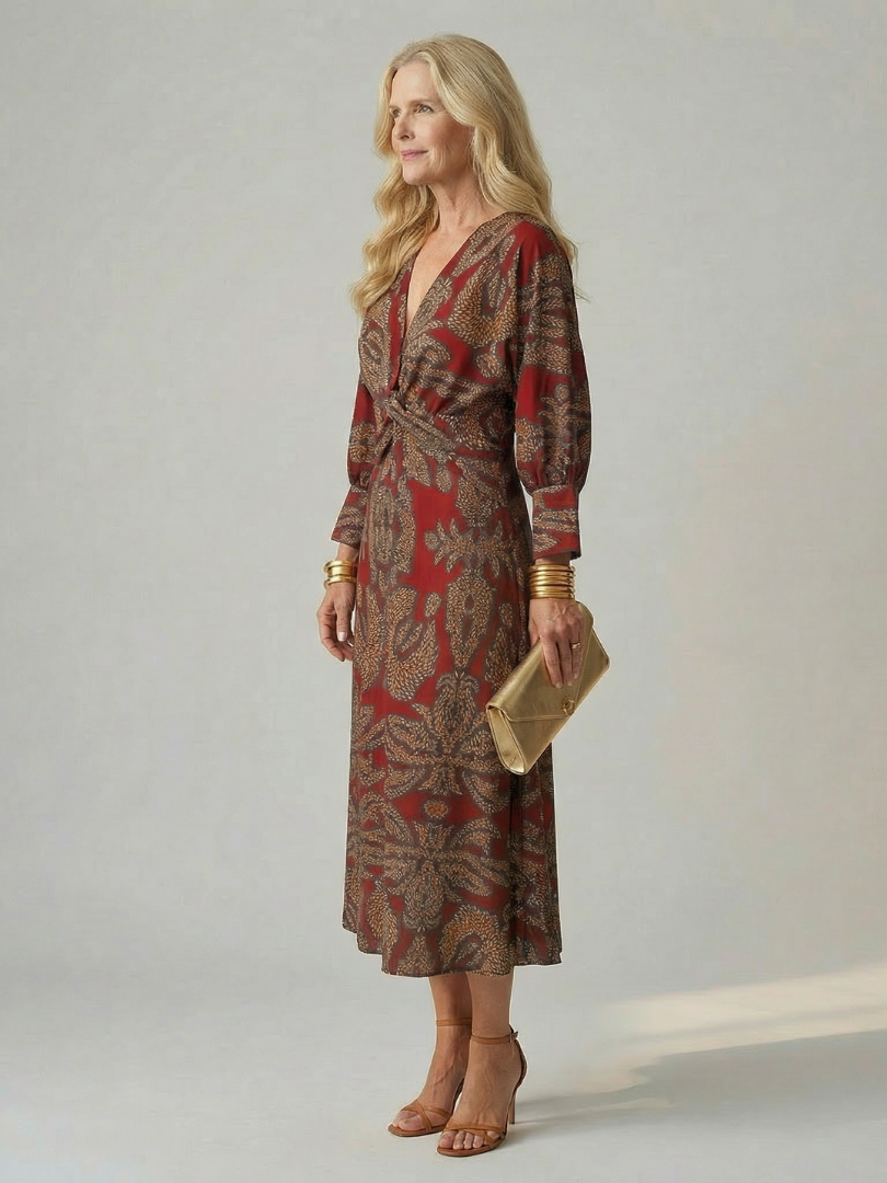 DELACROIX | Robe Midi Wrap Naturelle Lune