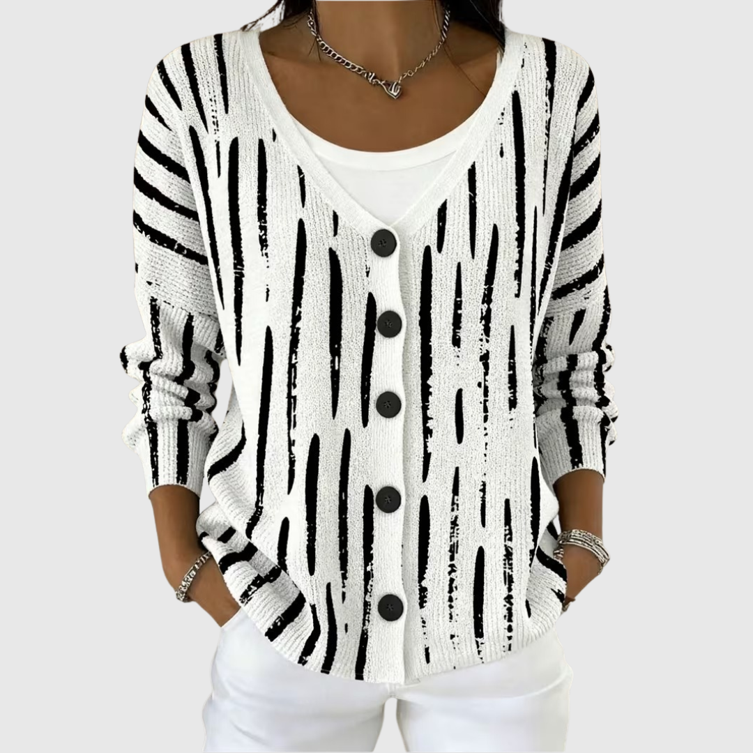Violette | Cardigan Graphique Épuré