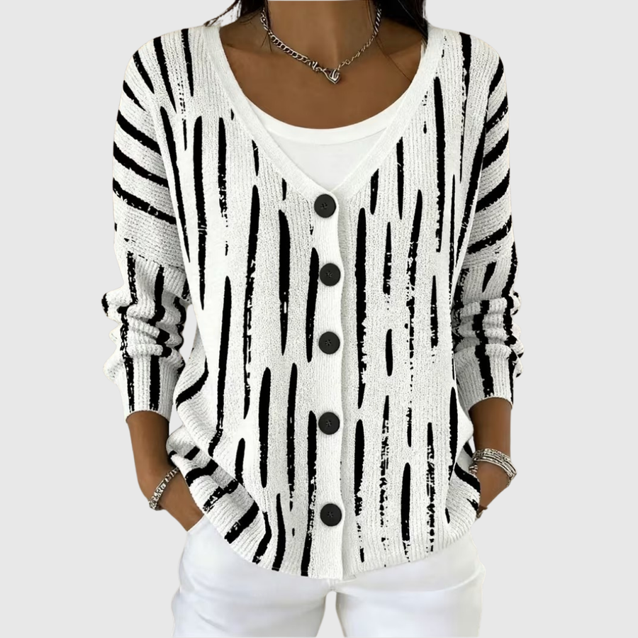 Violette | Cardigan Graphique Épuré
