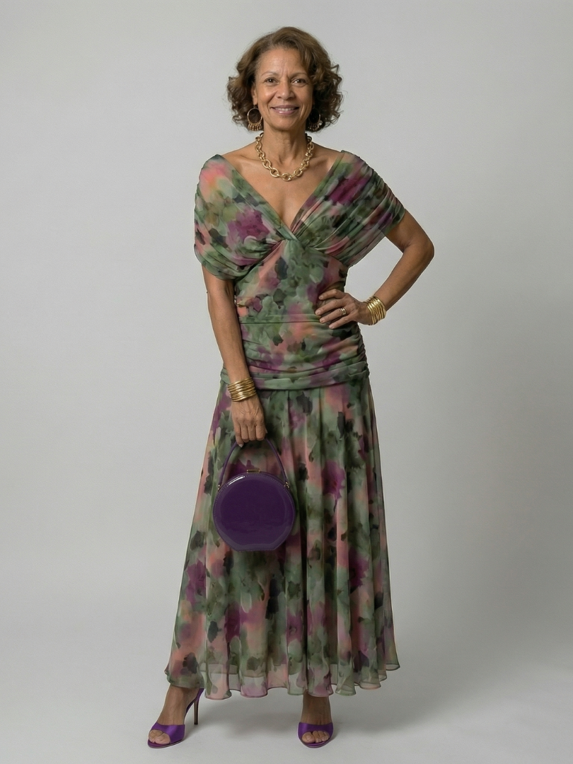 DELACROIX | Robe Midi Décontractée à Épaules Dénudées Calen
