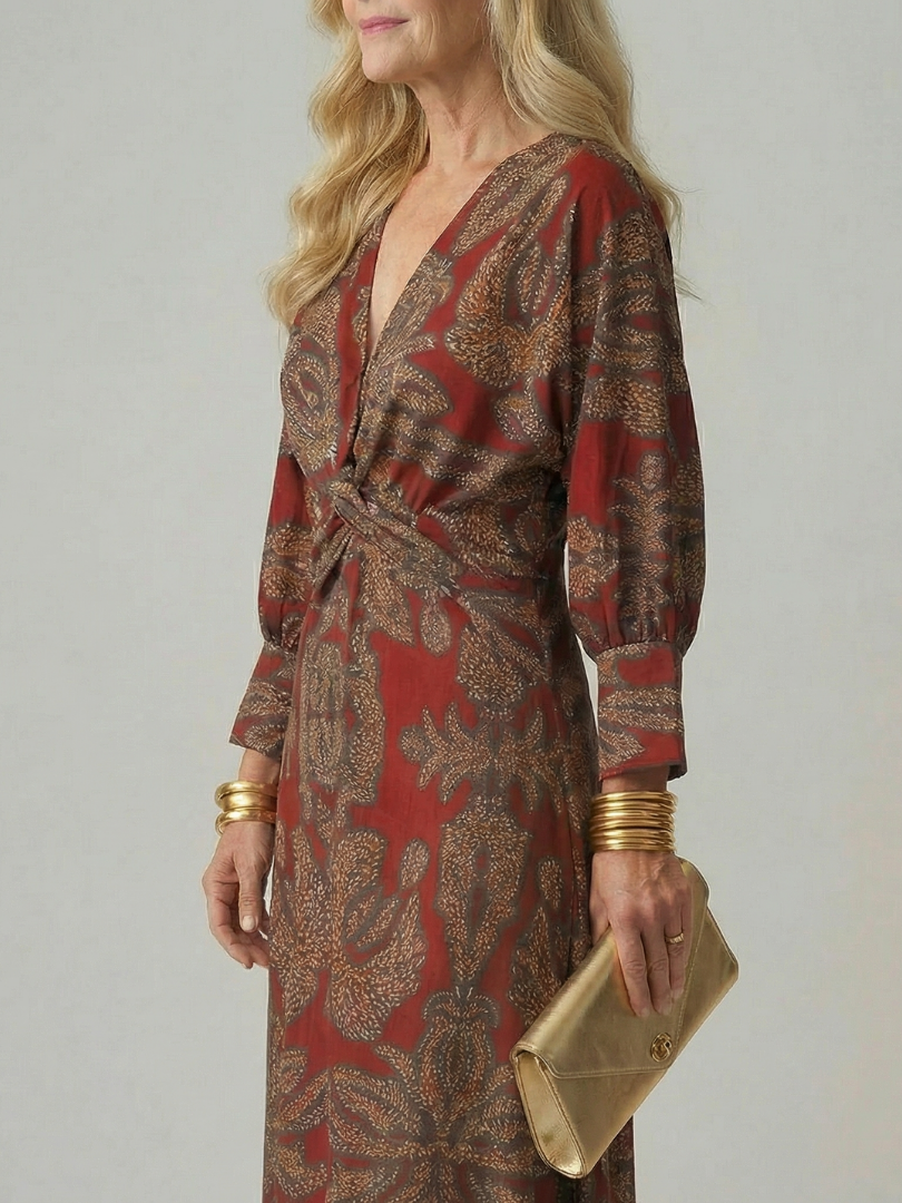 DELACROIX | Robe Midi Wrap Naturelle Lune