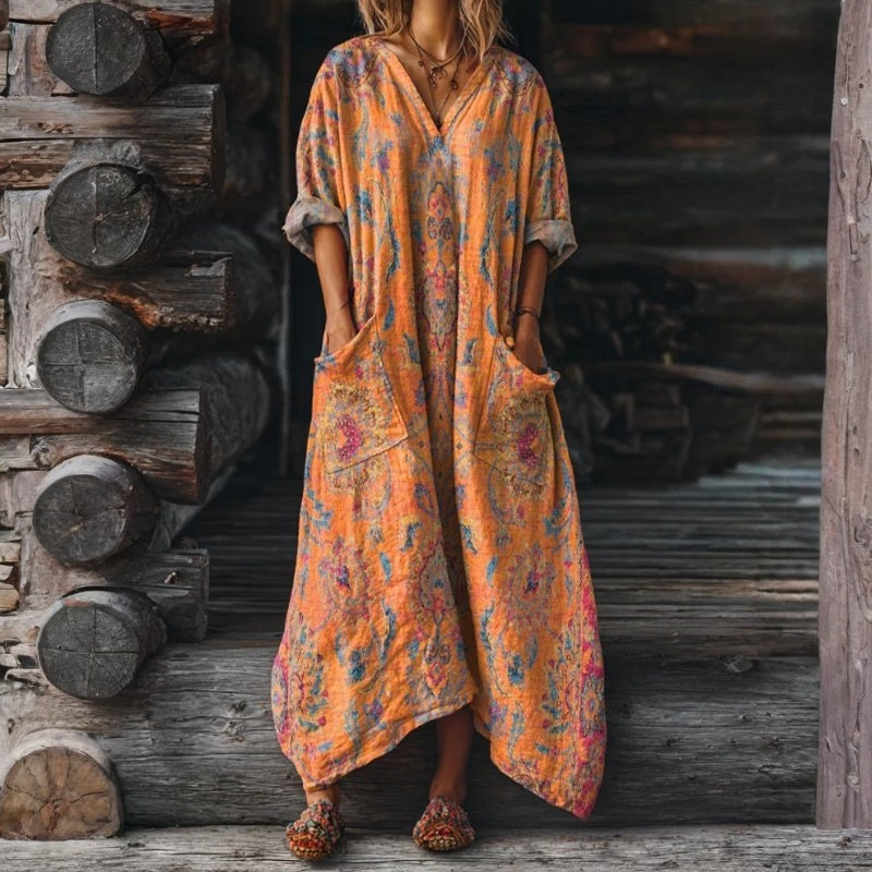 Robe À Imprimé Ethnique Vintage