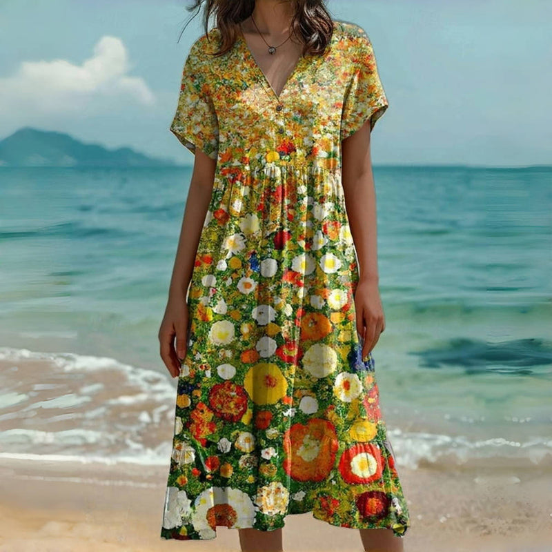 Robe À Imprimé Floral Vintage