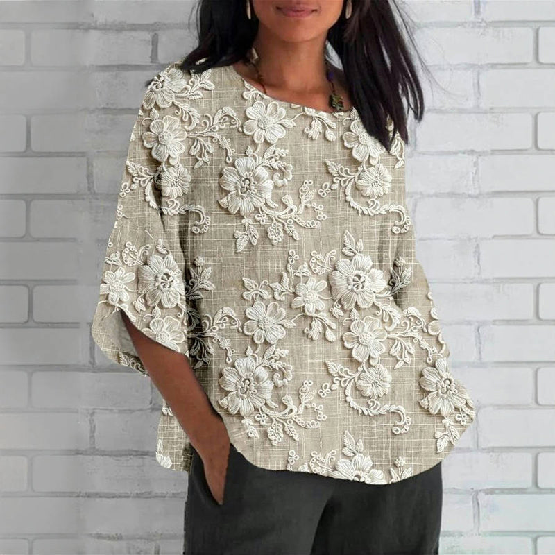 Blouse À Imprimé Floral Vintage