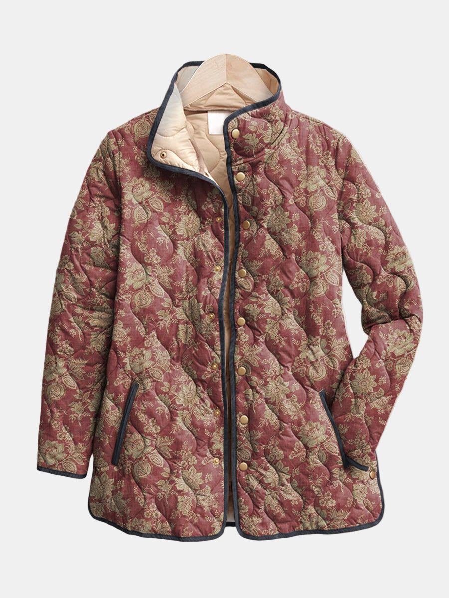 Maison Bellier | Veste Matelassée Damas Prune Sophie