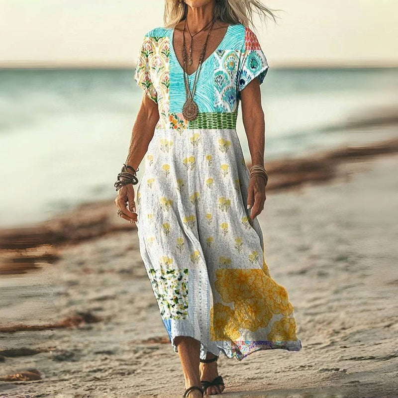 Robe À Imprimé Floral Vintage