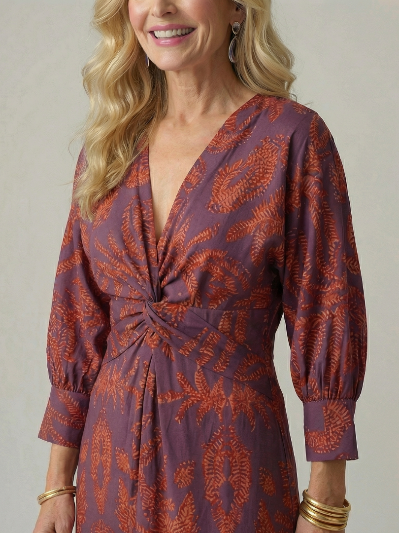 DELACROIX | Robe Midi Wrap Naturelle Lune