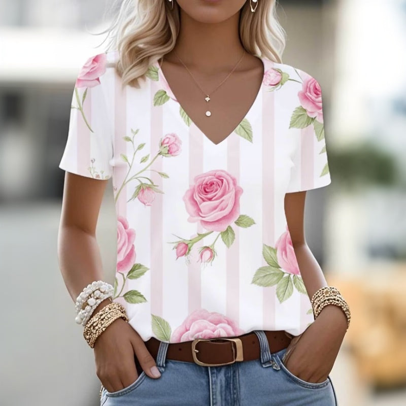 T-Shirt À Imprimé Floral Vintage