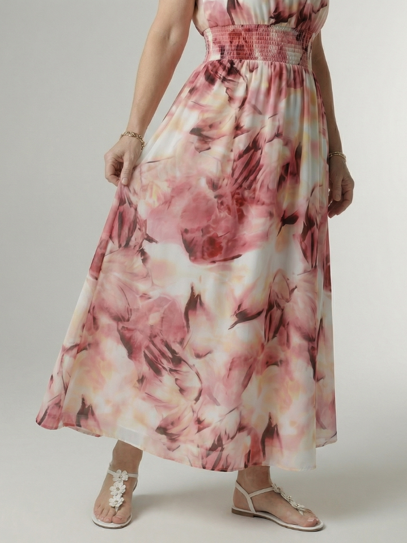 DELACROIX | Robe Midi à Encolure Halter Froncée Sylin