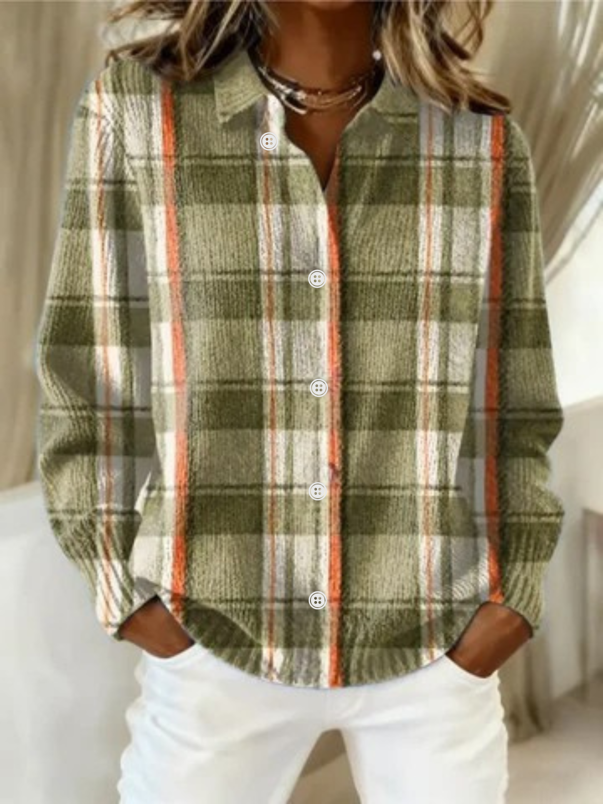 Maison Bellier  | Cardigan Carreaux Vert Mousse Sylvie
