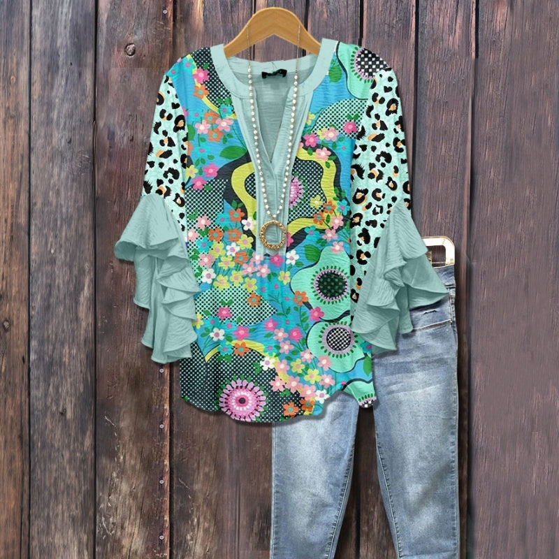 Blouse Vintage À Imprimé Floral
