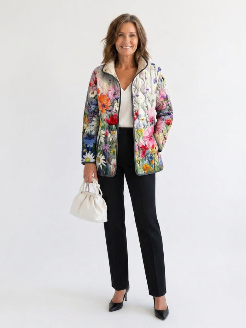 Maison Bellier | Veste Matelassée Fleurs des Champs Manon
