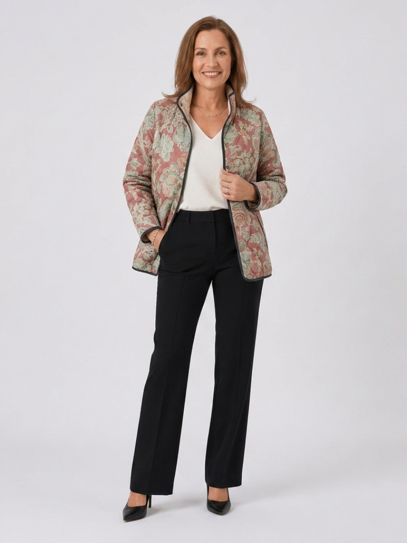 Maison Bellier | Veste Matelassée Damas Terracotta Pauline