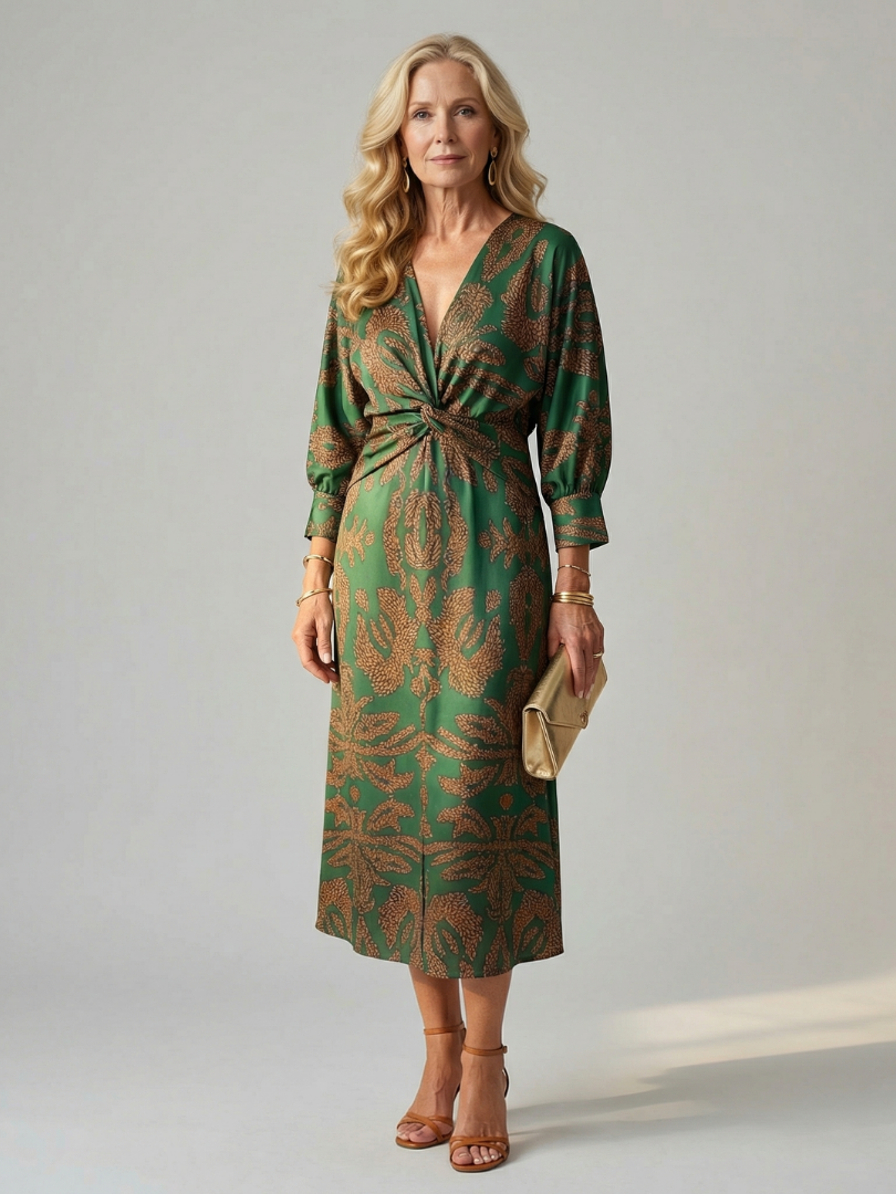 DELACROIX | Robe Midi Wrap Naturelle Lune