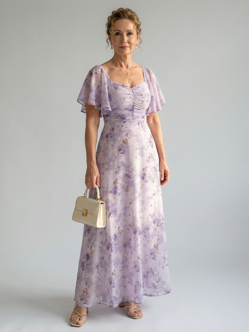 DELACROIX | Robe Midi à Manches Volantes Vaelis