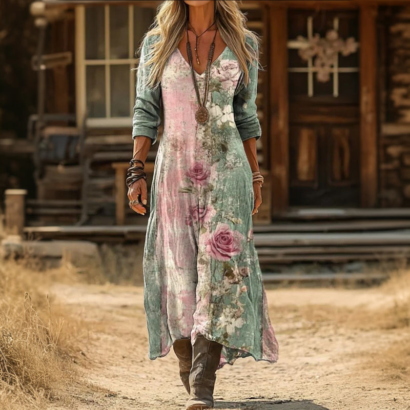 Robe Vintage À Imprimé Floral