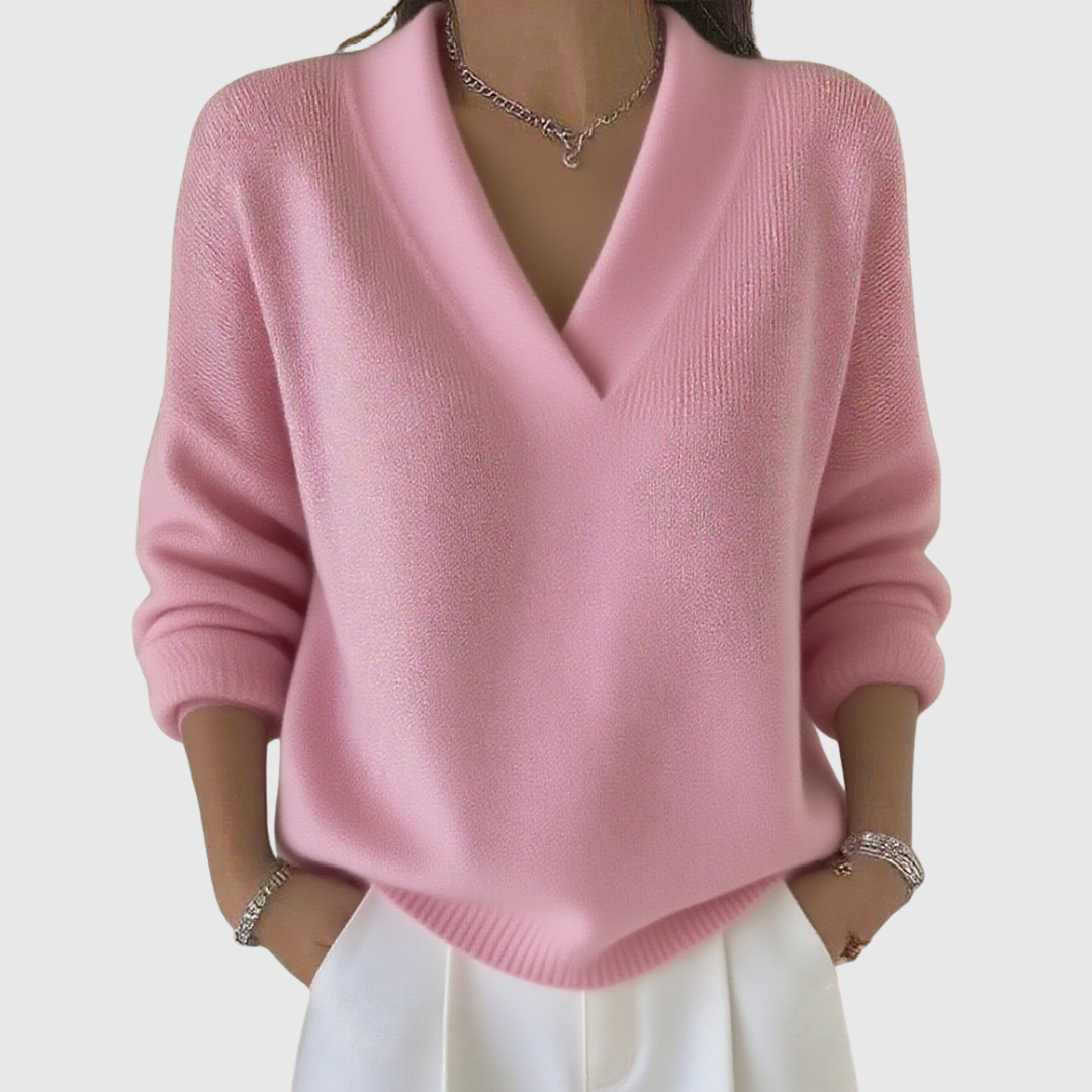 Laurence | Pull Col V Élégant