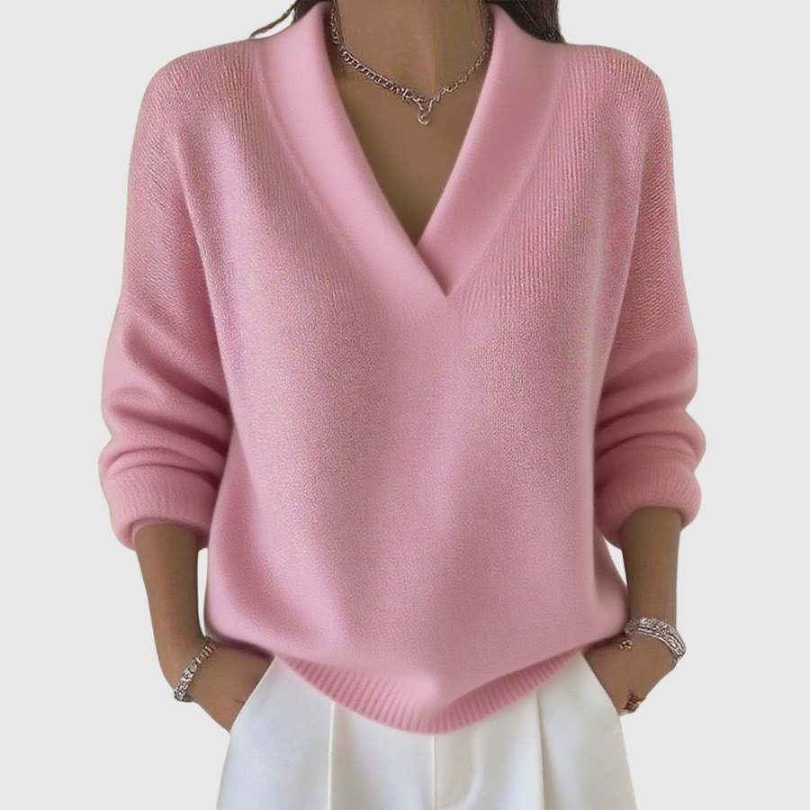 Laurence | Pull Col V Élégant