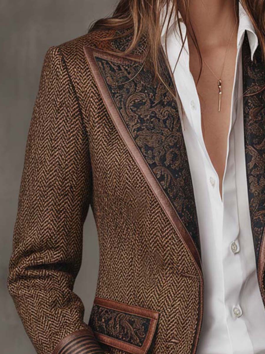 Theodora | Blazer à Empiècement Chevrons