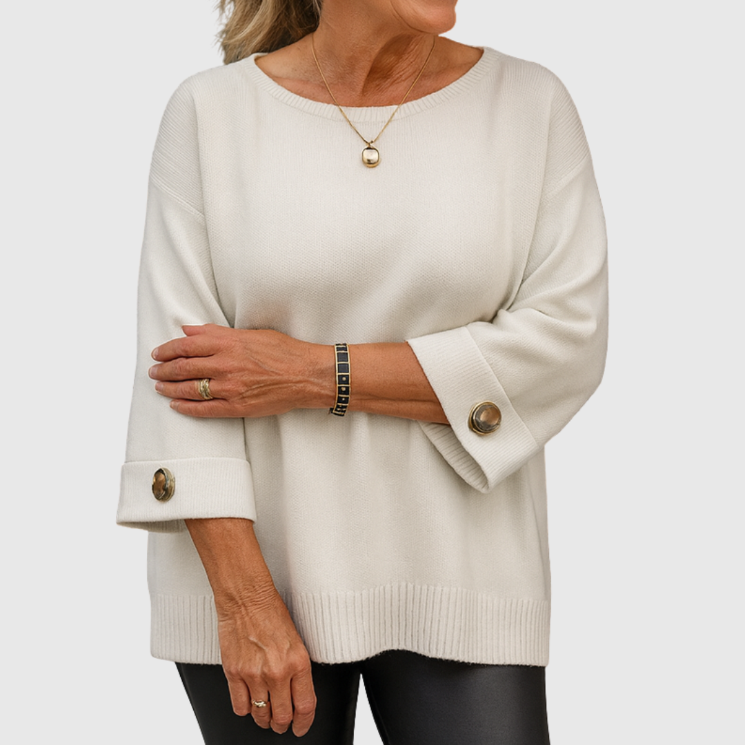 Geneviève | Pull Élégant Détail Bouton