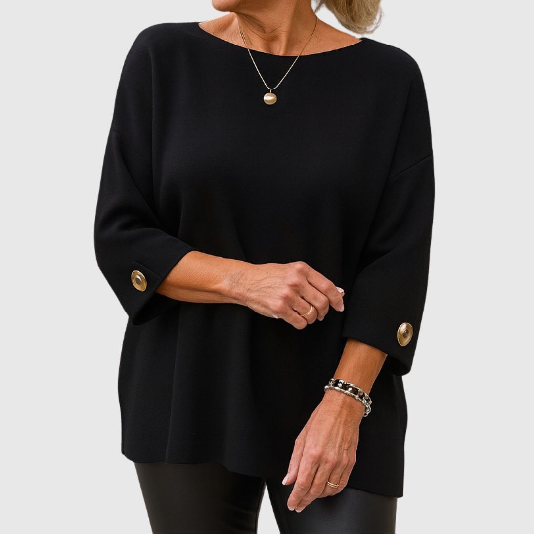 Geneviève | Pull Élégant Détail Bouton