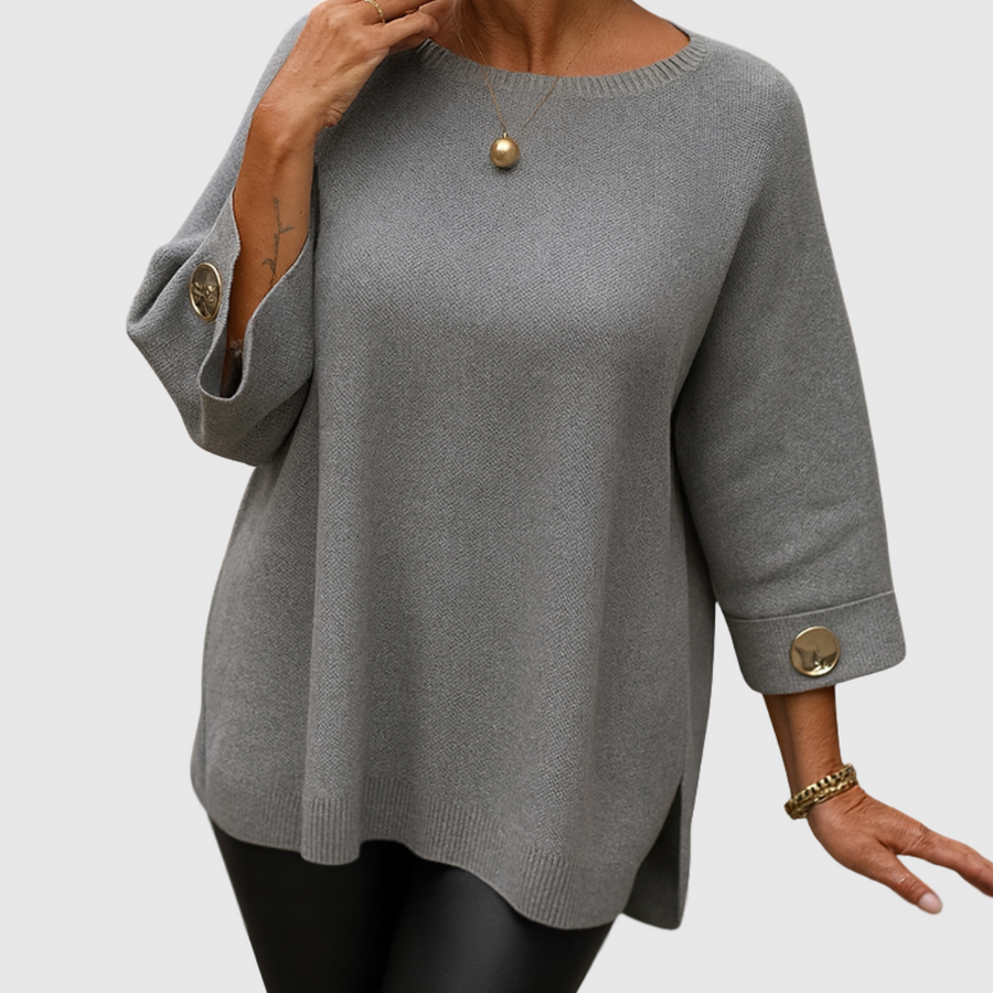 Geneviève | Pull Élégant Détail Bouton