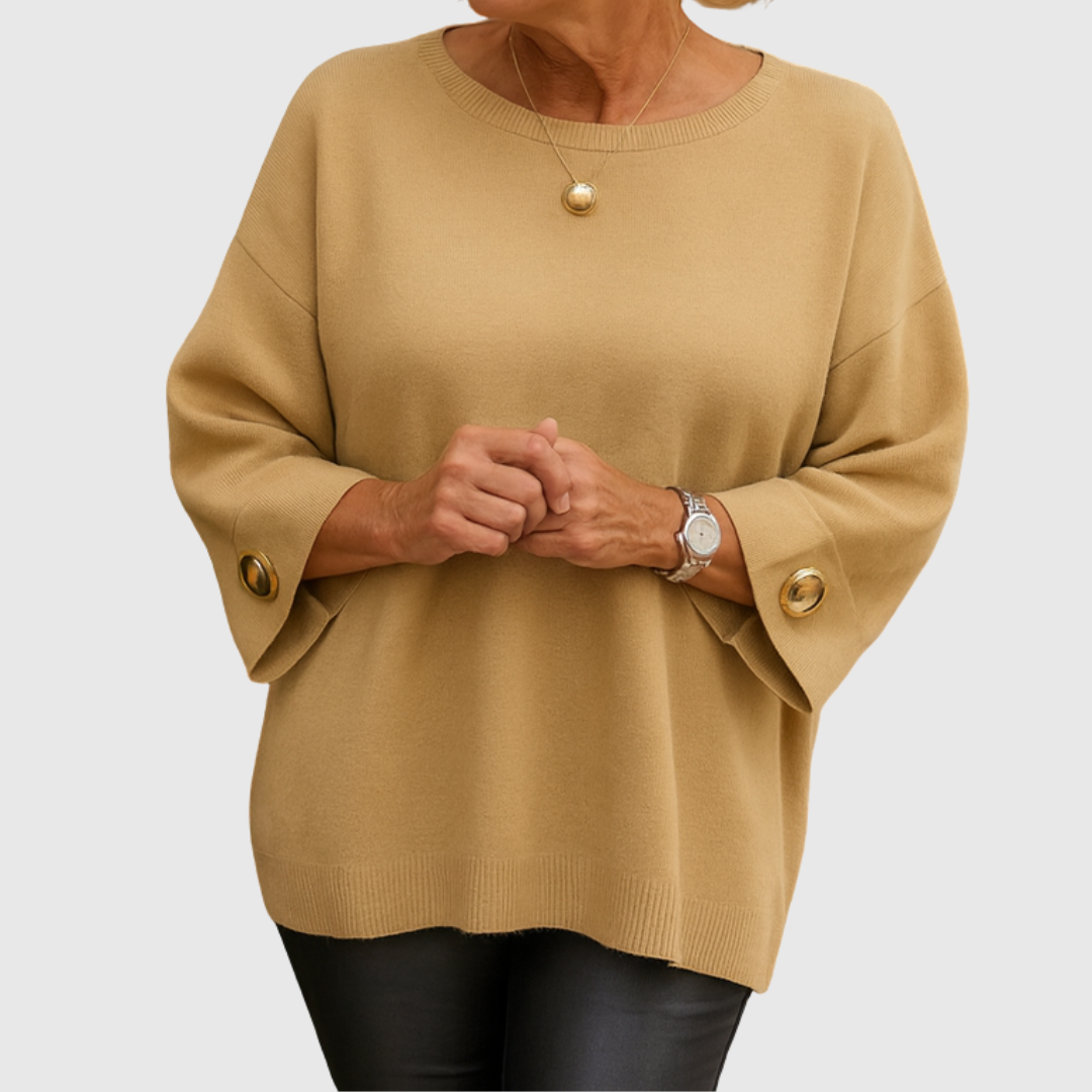Geneviève | Pull Élégant Détail Bouton