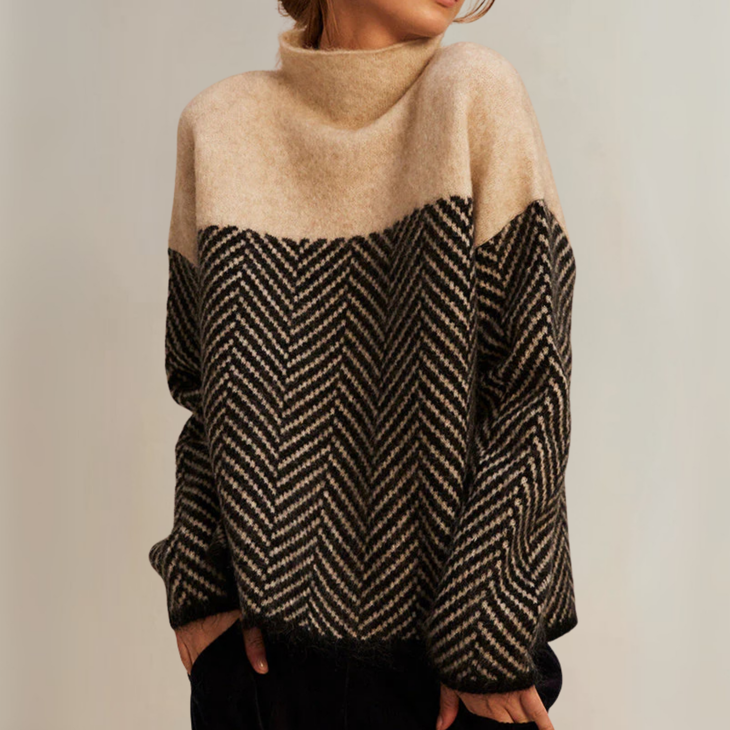 Brigitte | Pull Col Montant Graphique