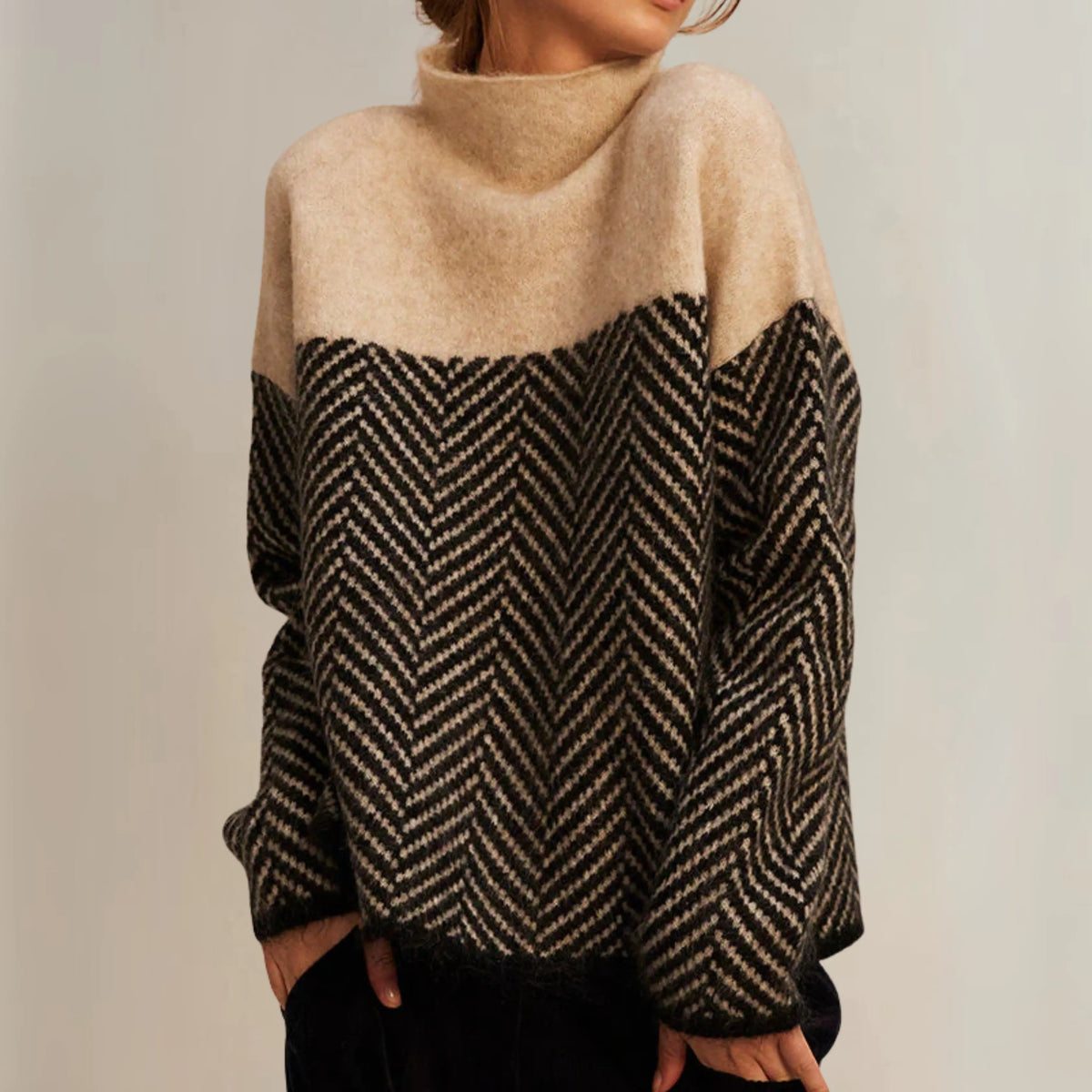Brigitte | Pull Col Montant Graphique