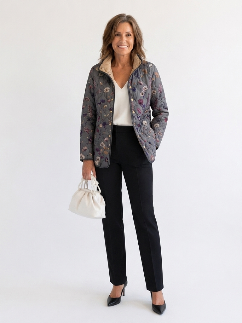 Maison Bellier | Veste Matelassée Fleurs Séchées Nathalie