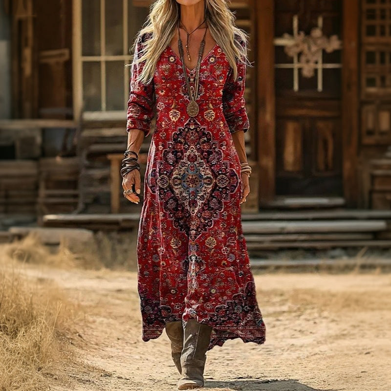Robe À Imprimé Ethnique Vintage