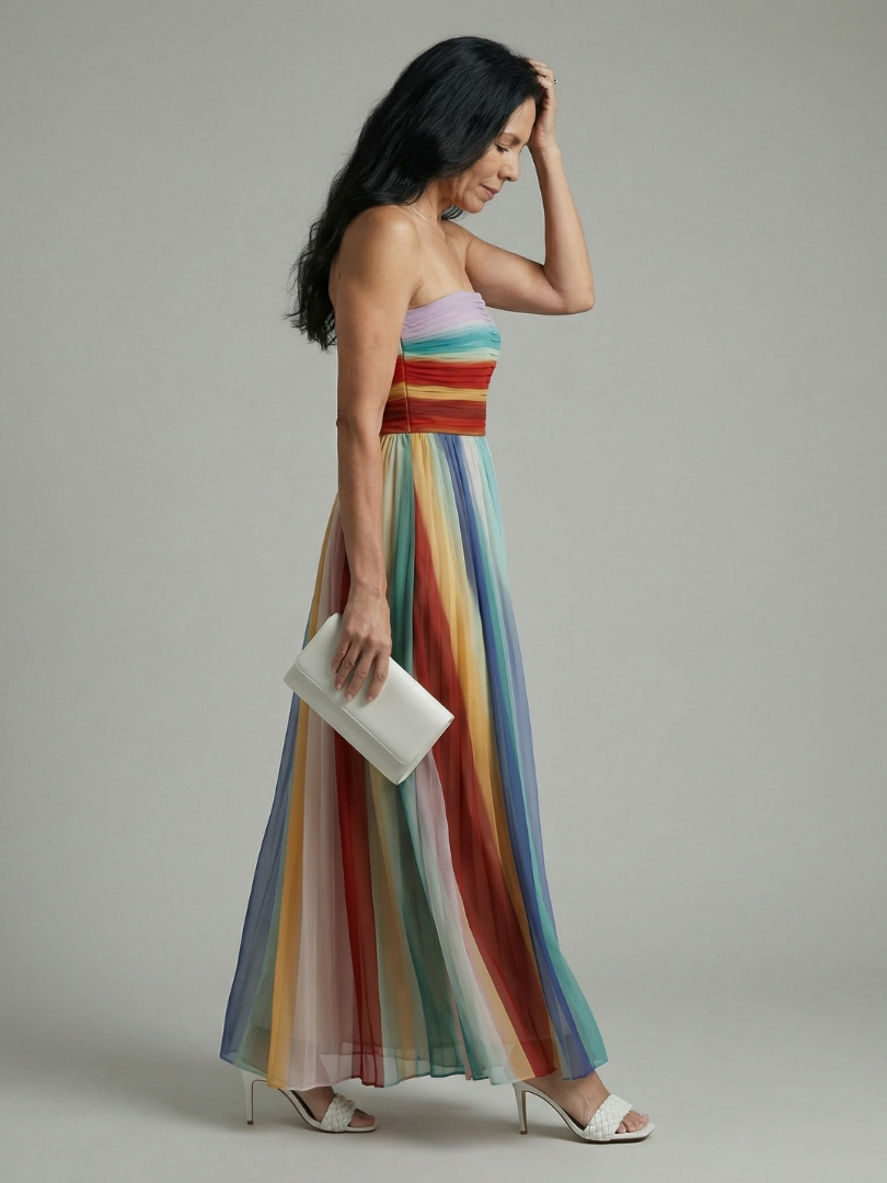 DELACROIX | Robe Maxi à Rayures Légères Sereine