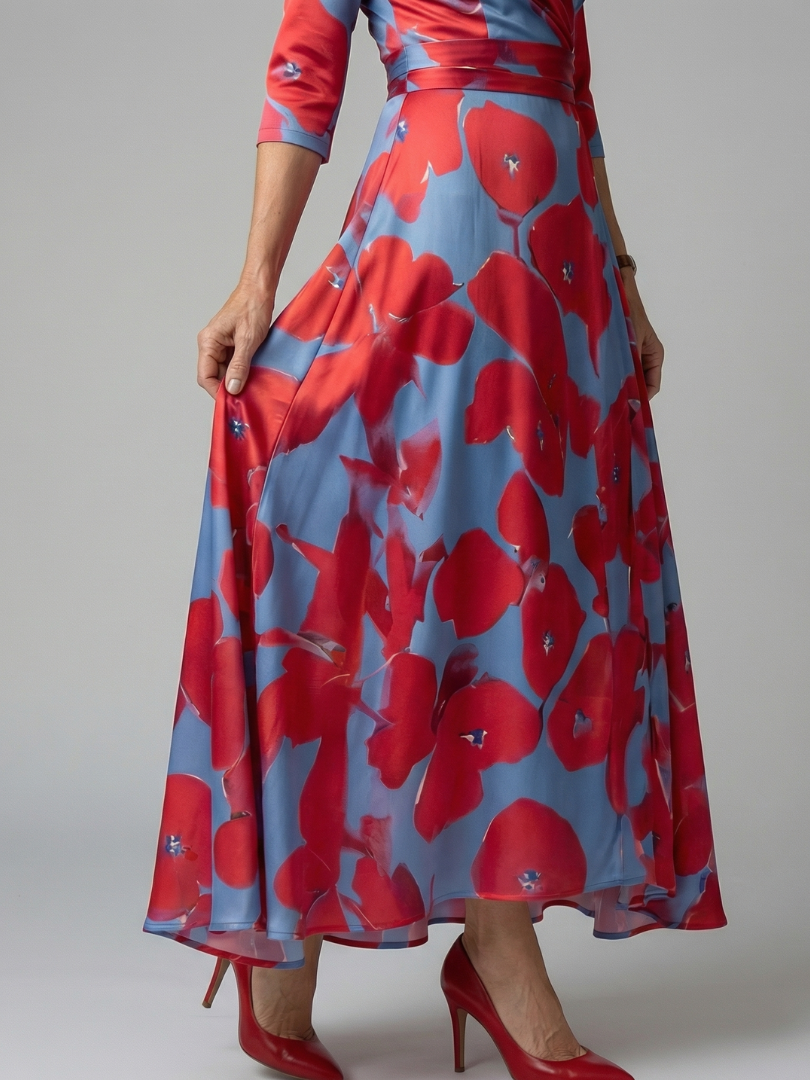 DELACROIX | Robe Midi Croisée à Col Celine