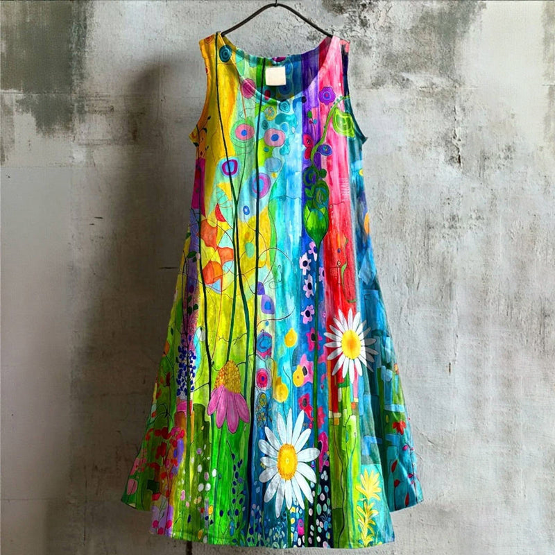 Robe À Imprimé Floral Vintage