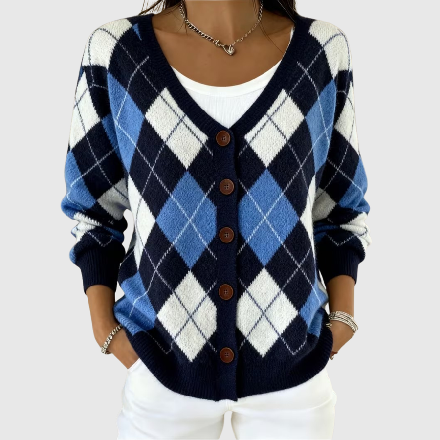 Azélie | Cardigan Motif Losanges
