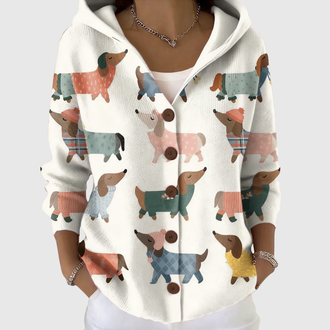 Coline | Cardigan Chiens Ludiques