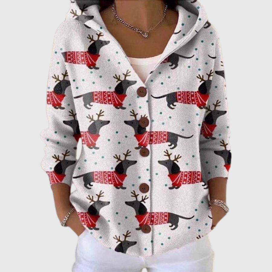 Bertille | Cardigan Chiens Festifs