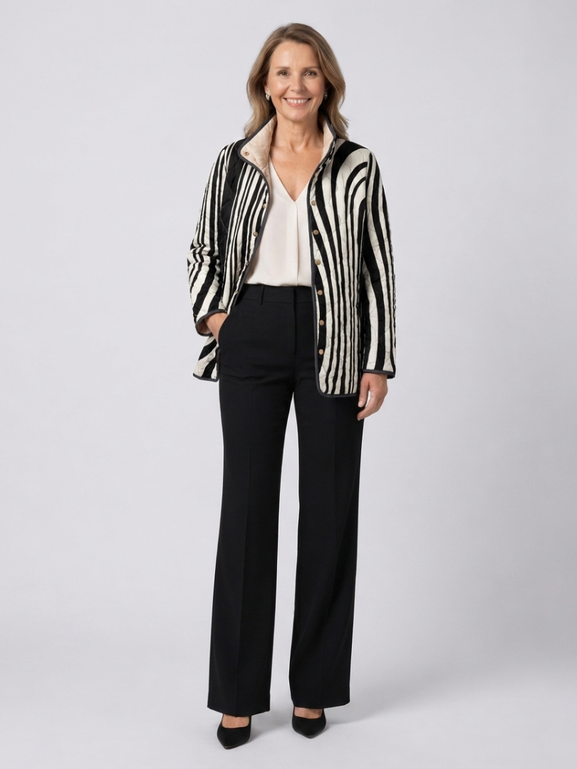 Maison Bellier | Veste Matelassée Graphique Zébrée Sylvie