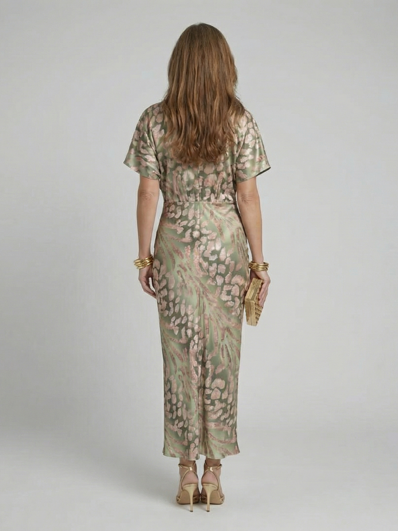 DELACROIX | Robe Midi à Imprimé Abstrait Coralie