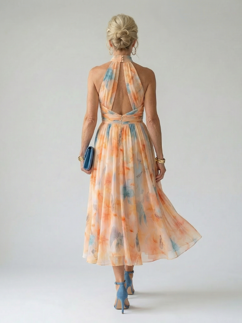 DEALCROIX | Robe Midi à Col Halter Doux Elin