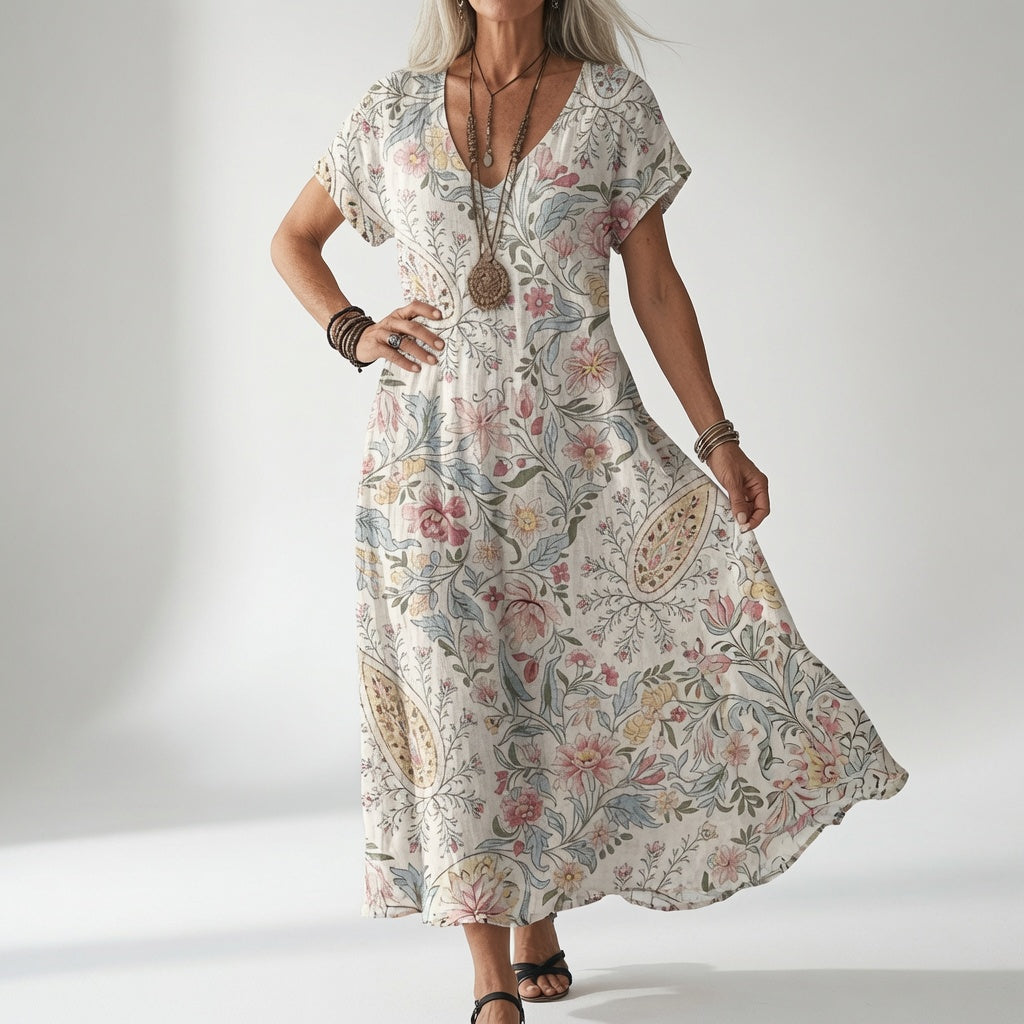 Élisoria™ — Robe florale fluide charme estival