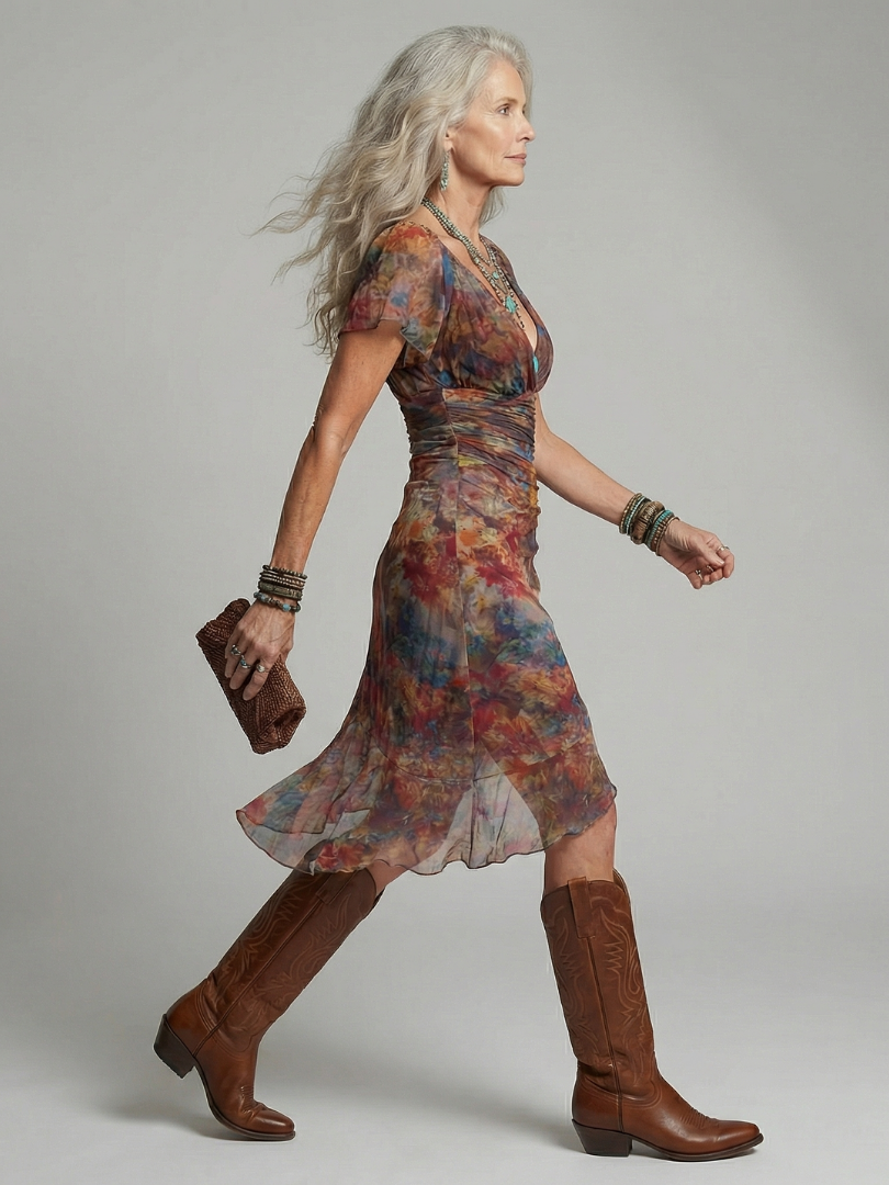 DELACROIX | Robe Midi Halter Silencieuse Aeris